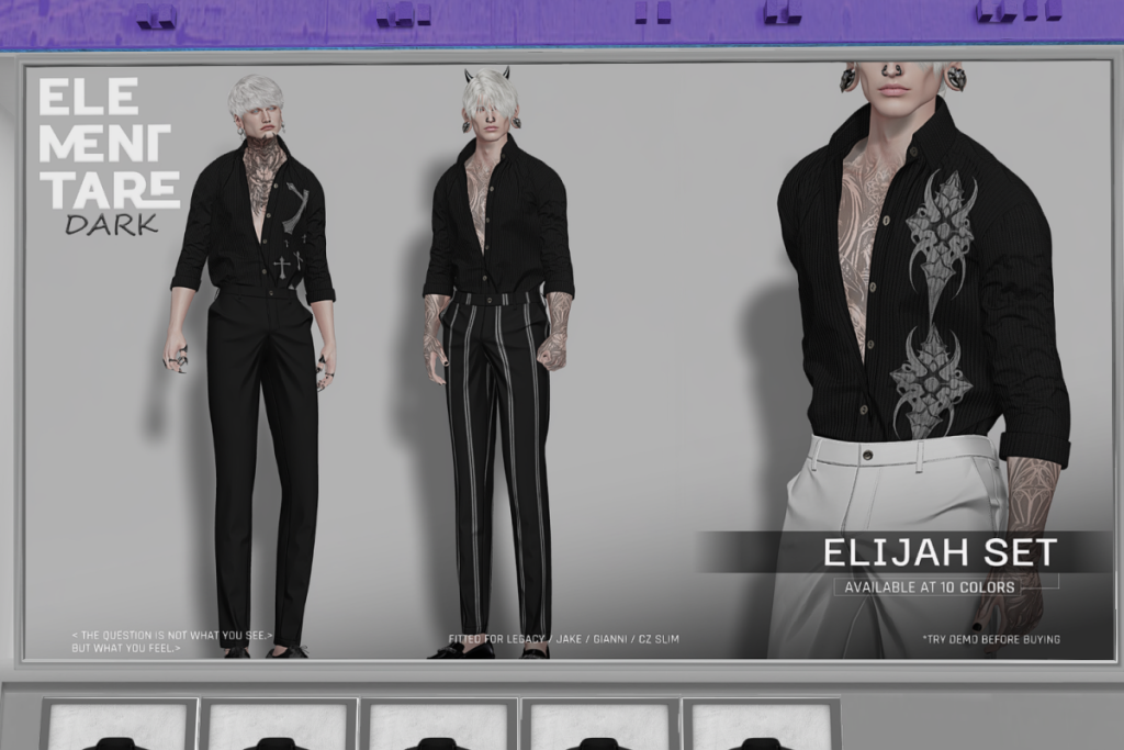 Elijah Set - CZ Slim/Gianni/Jake/Legacy, L$250-L$280 each/L$900-L$950 each FP