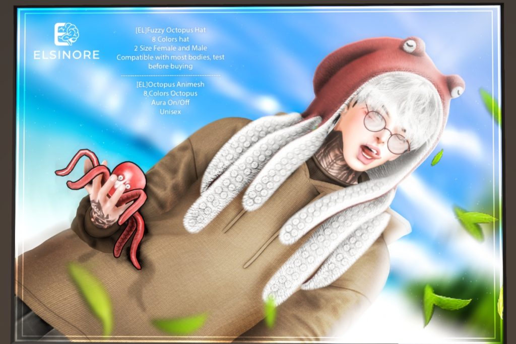 Octopus Oracle Hat+Animesh Companion, L$280-L$320 each/L$1399-1499 FP