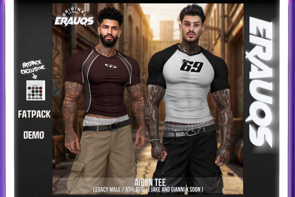 Aiden Tee - Legacy/+mods, L$275 each/L$885 FP