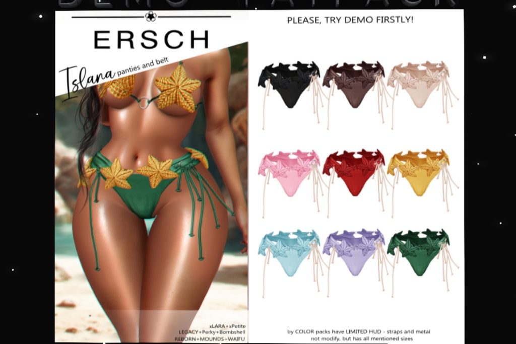 Islana Panties &amp; Belt - Legacy/MaitreyaX/Reborn/+mods, L$249 each/L$999 FP