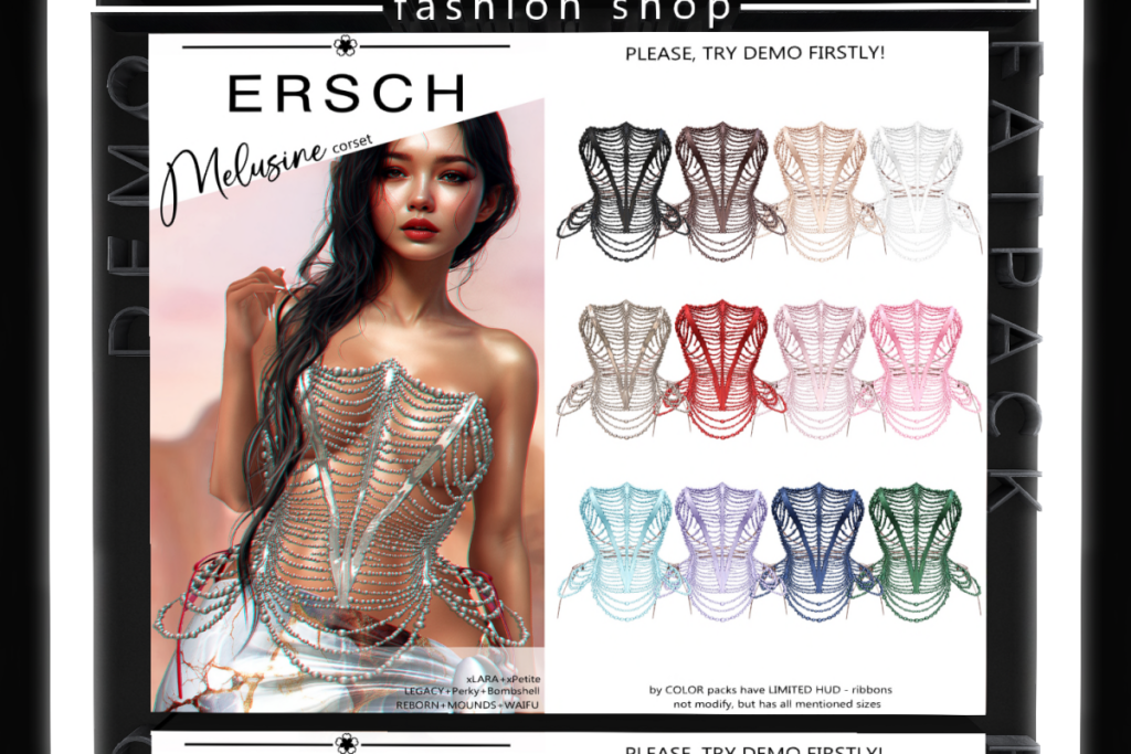Melusine Corset - Legacy/MaitreyaX/Reborn/+mods, L$249 each/L$999 FP