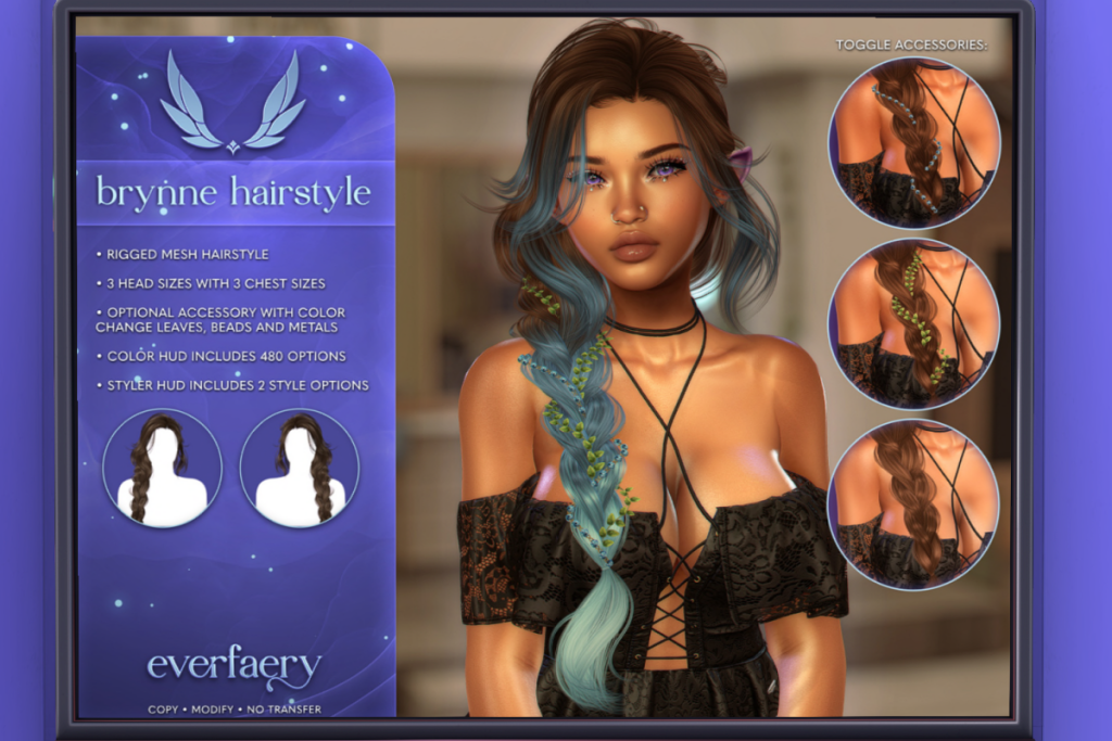 Brynne Hairstyle, L$125-L$400 each