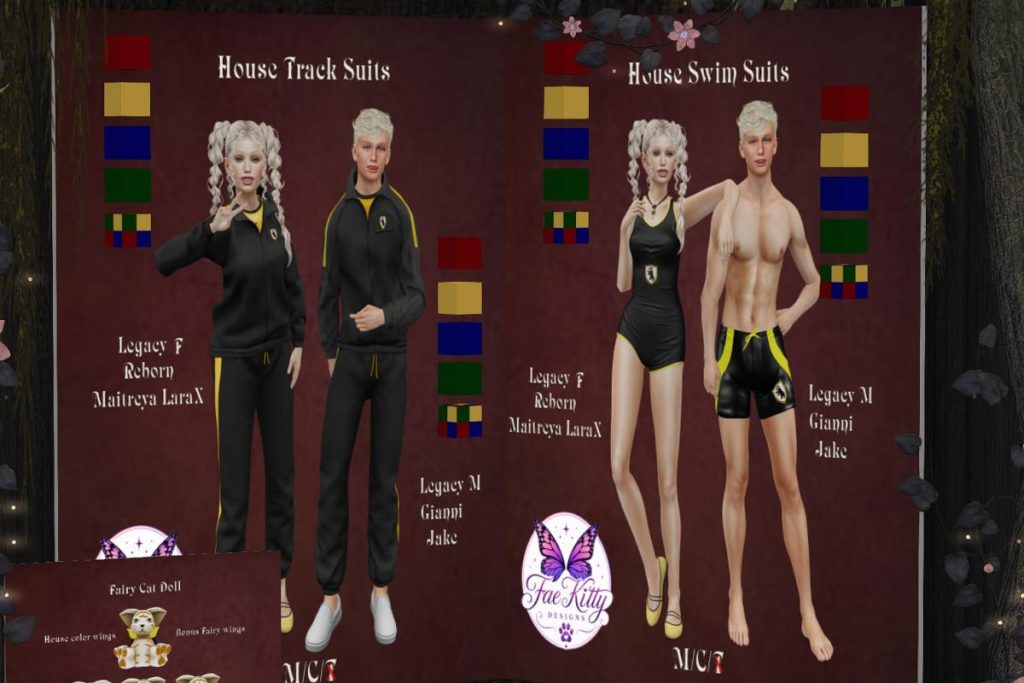 House Track Suits &amp; House Swim Suits - Gianni/Jake/Legacy M+F/MaitreyaX/Reborn, L$150 each/L$300 each FP