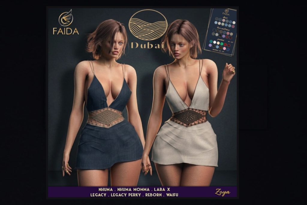 Zoya Dress - MaitreyaX/Nhumana/Legacy/Reborn/+mods, L$599 each