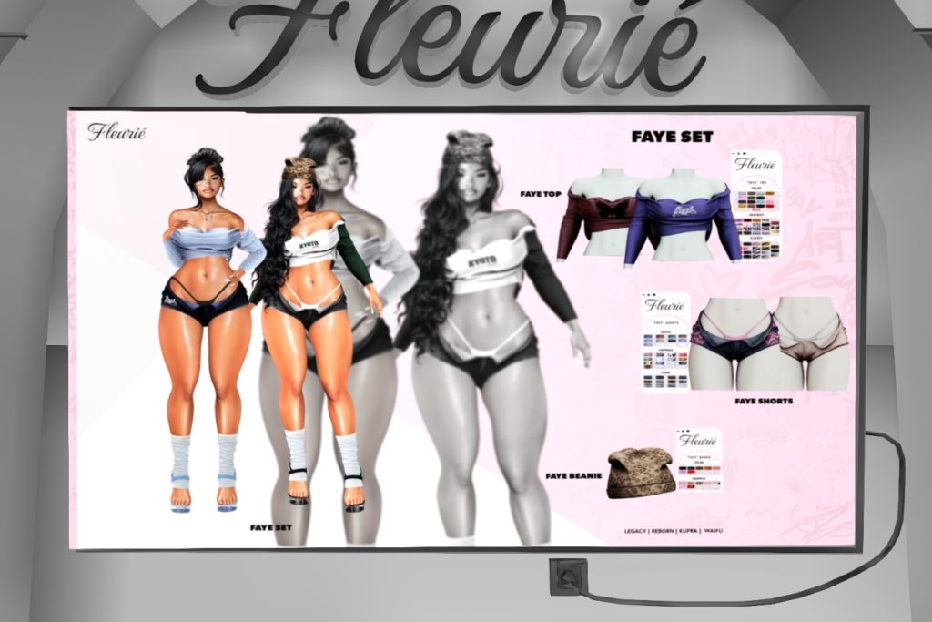 Faye Top, Short &amp; Panty - Inithium/Legacy/Reborn/+mods, L$199 each/L$999 FP