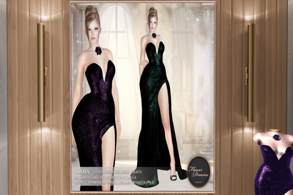 Saba Gown - Inithium/Legacy/Maitreya/Reborn/+mods, L$349