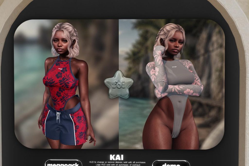 Kai Swimsuit &amp; Boardshorts - Legacy/Reborn/+mods, L$249 each/L$1899 each FP/L$2799 MP