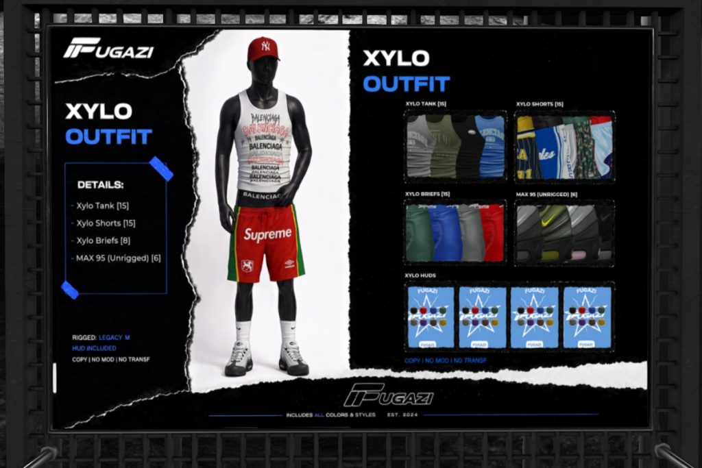 Xylo Tank, Shorts, Cap &amp; Shoes - Legacy,L$299 each/L$599-L$999 each FP