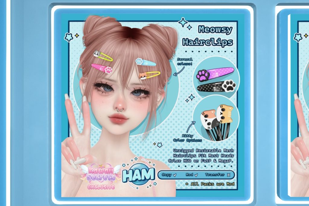 Meowsy Hairclips, L$299