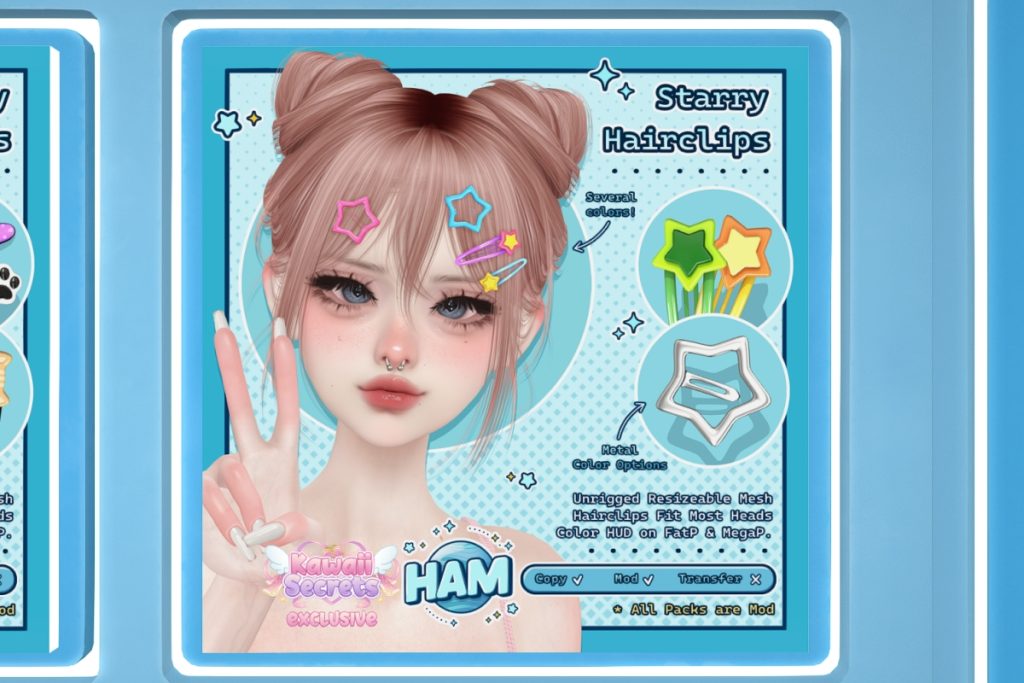 Starry Hairclips, L$299