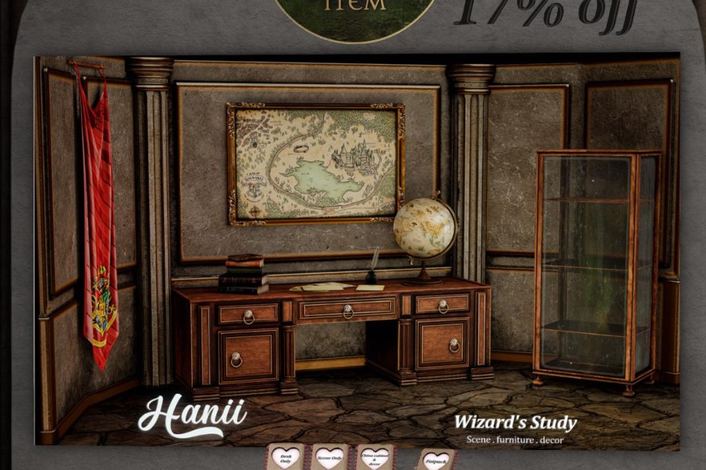 Wizard's Study, L$250 each/L$699 FP