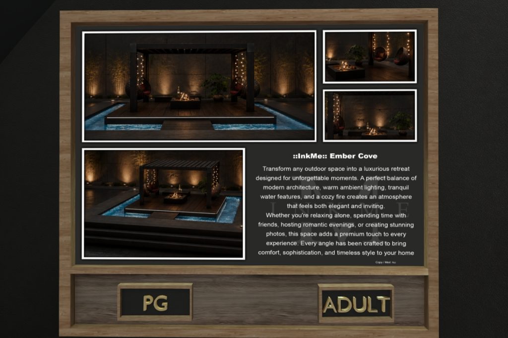 Ember Cove Collection, L$299 PG/L$399 Adult