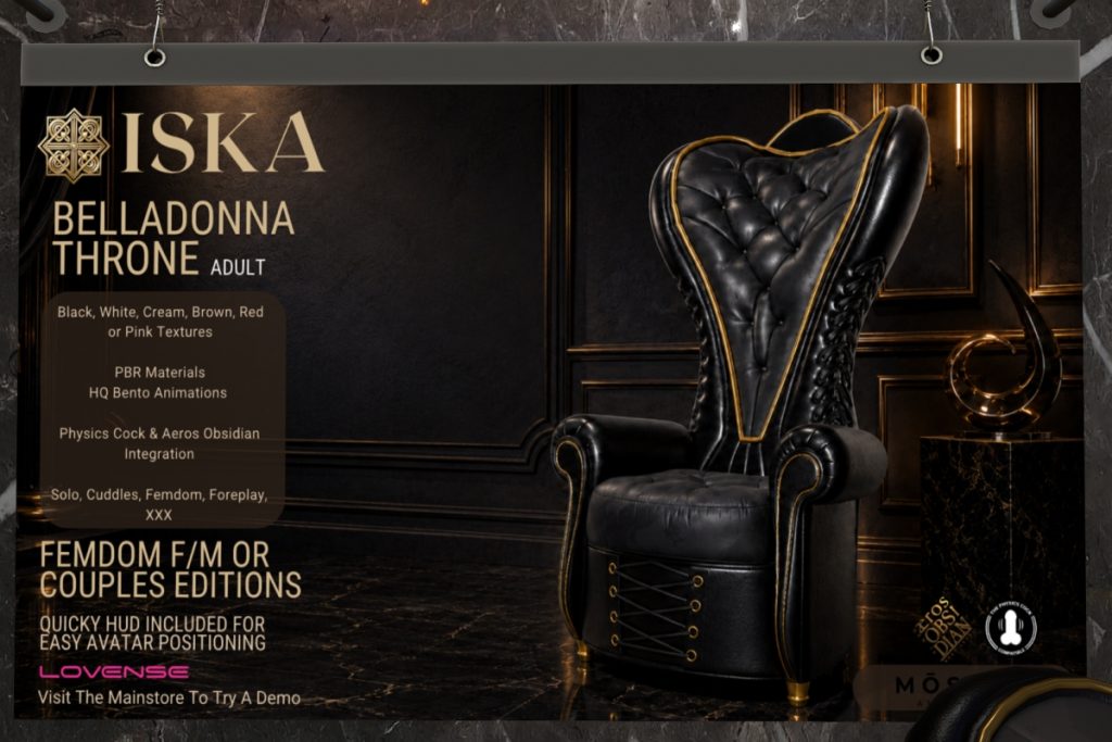 Belladonna Throne, L$1799 each/L$2499 FP