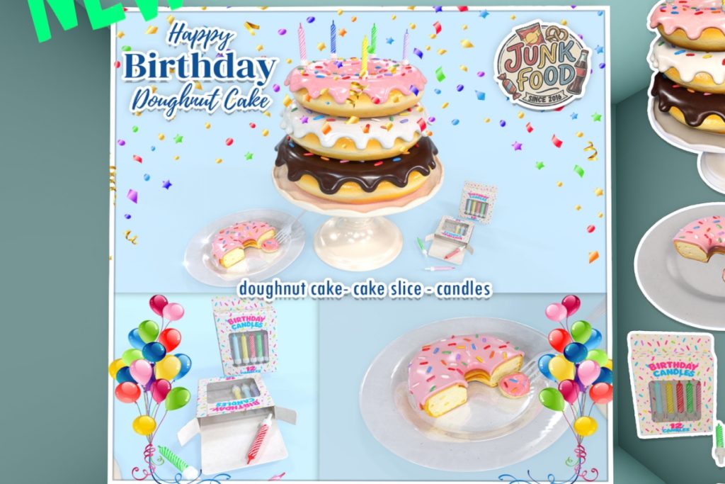 Happy Birthday Doughnut Cake, L$390