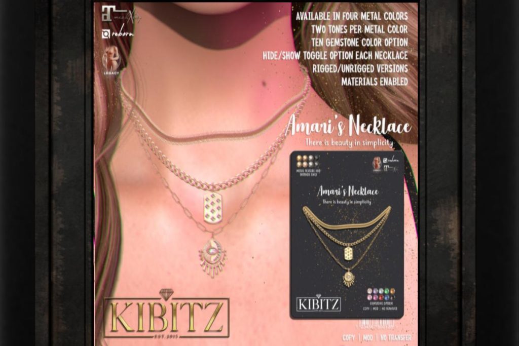 Amaris necklace - Legacy/Maitreya/Reborn, L$188 each/L$488 FP