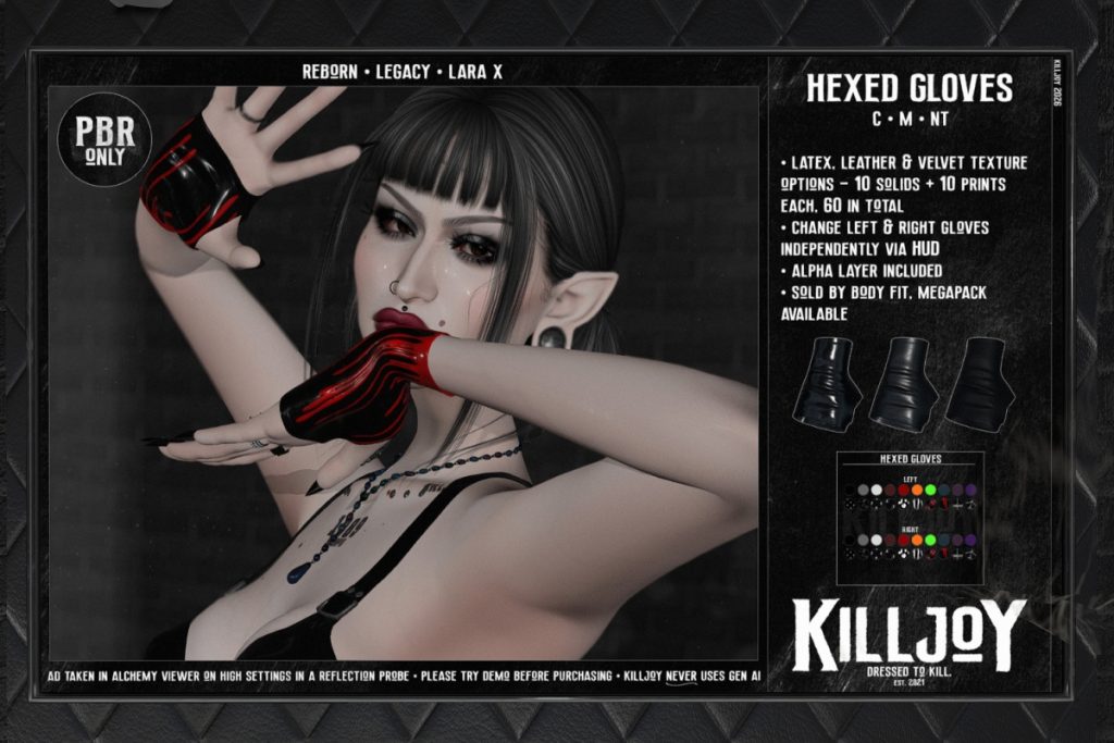 Hexed Gloves - Legacy/MaitreyaX/Reborn, L$50 each/L$150 FP