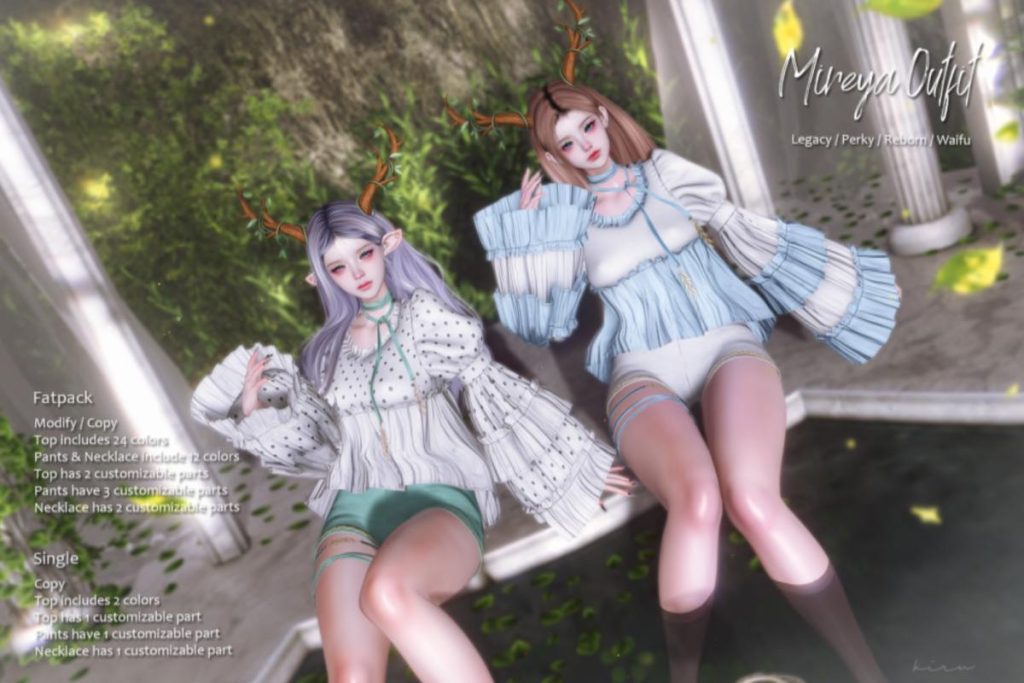 Mireya Outfit - Legacy/Reborn/+mods, L$200-L$350 each/L$800-L$1300 each FP