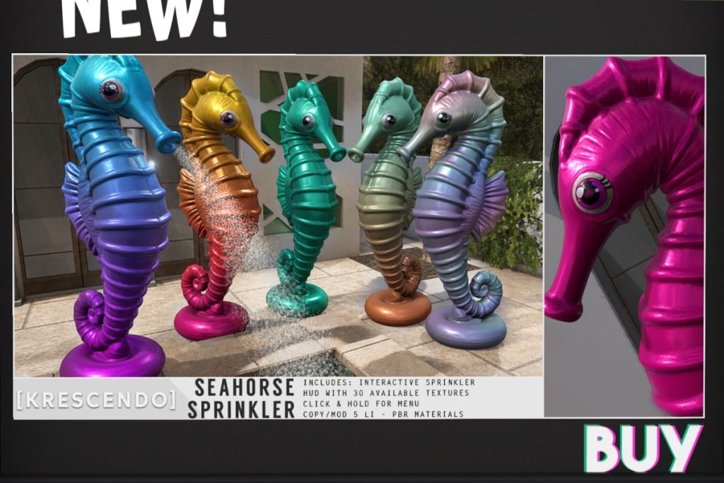 Seahorse Sprinkler, L$50