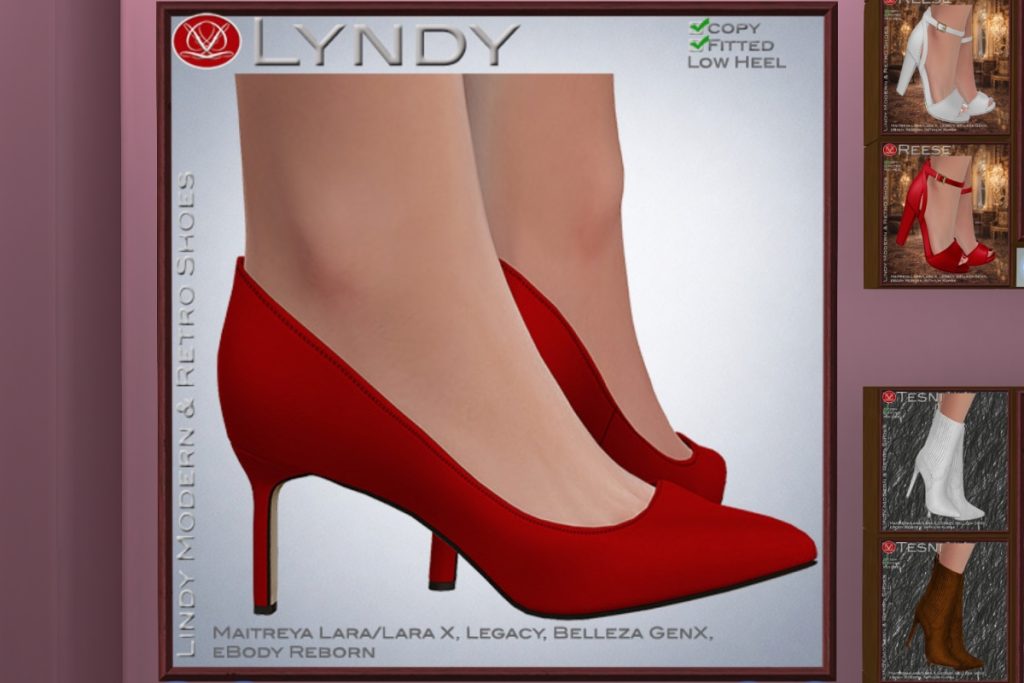 Lyndy Heels - GenX/Legacy/Maitreya/Reborn/+mods, L$189 each/L$567 FP