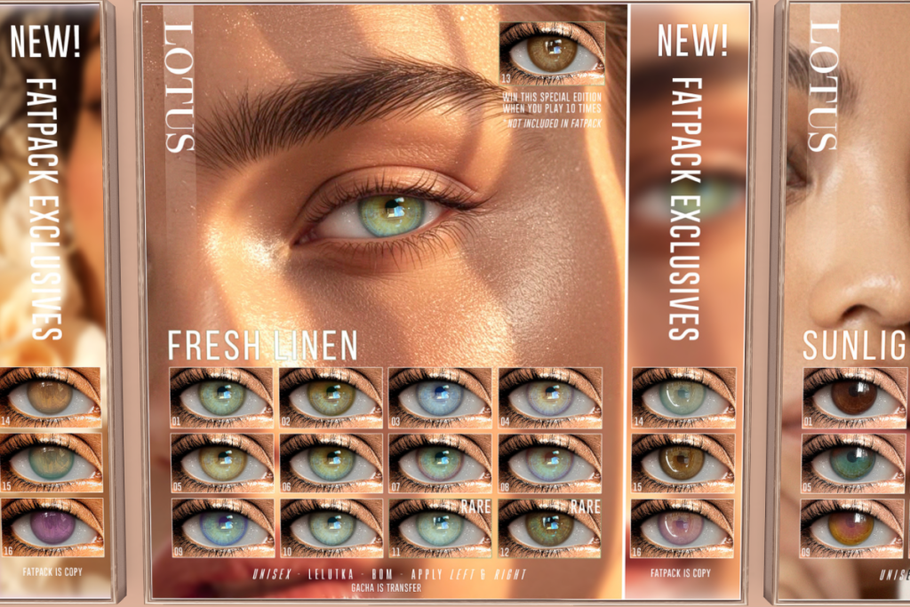 Fresh Linen Eyes - BOM/Evox, L$60 per play/L$2000 FP