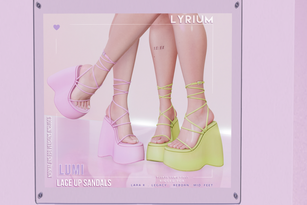 Lumi Lace Up Sandals - Legacy/MaitreyaX/Reborn, L$399 each