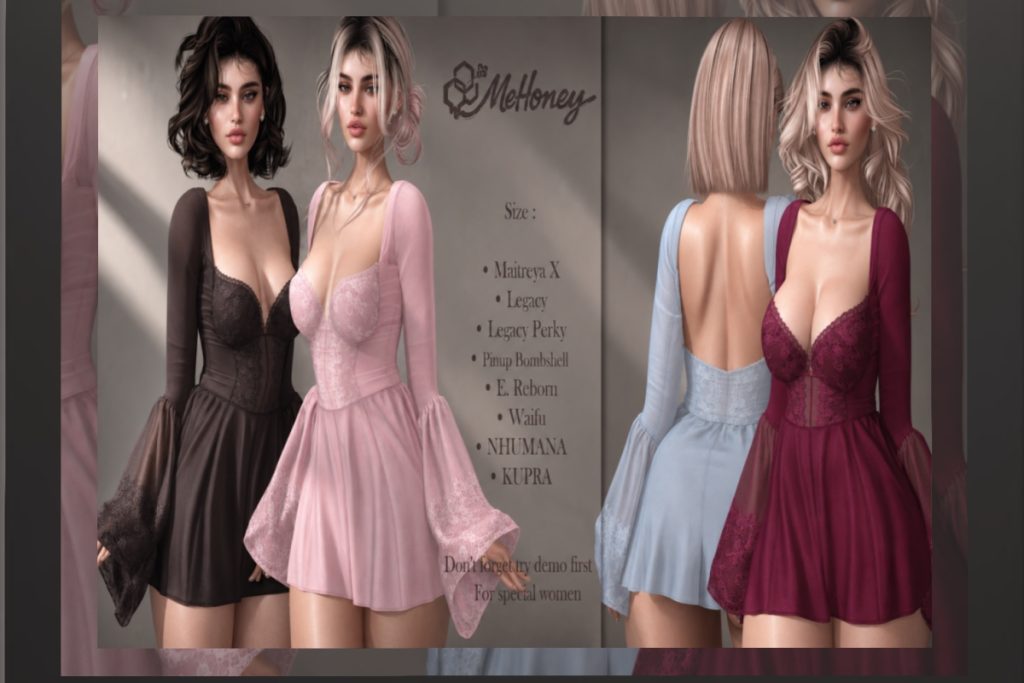 Chloe Dress - Inthium/Legacy/MaitreyaX/Nhumana/Reborn/+mods, L$260 each/L$1260 FP