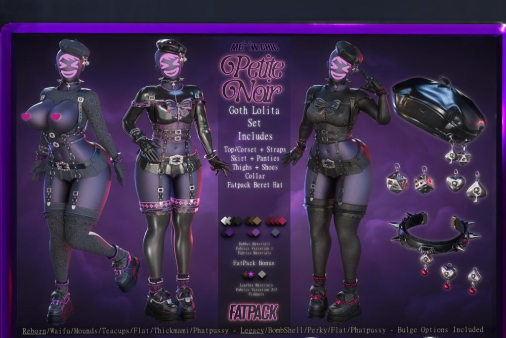 Petite Noir Goth Lolita Set - Legacy/Reborn/+mods, L$399-L$599 each/L$2499 each FP