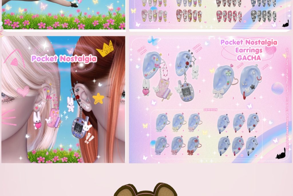Pocket Nostalgia Earrings - EvoX Elf + Human/Genus Morph/Genus MorphToon, L$75 per play