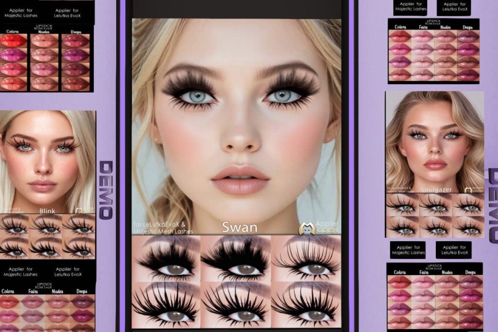 Swan Lashes - EvoX/Majestic Lashes, L$299 each