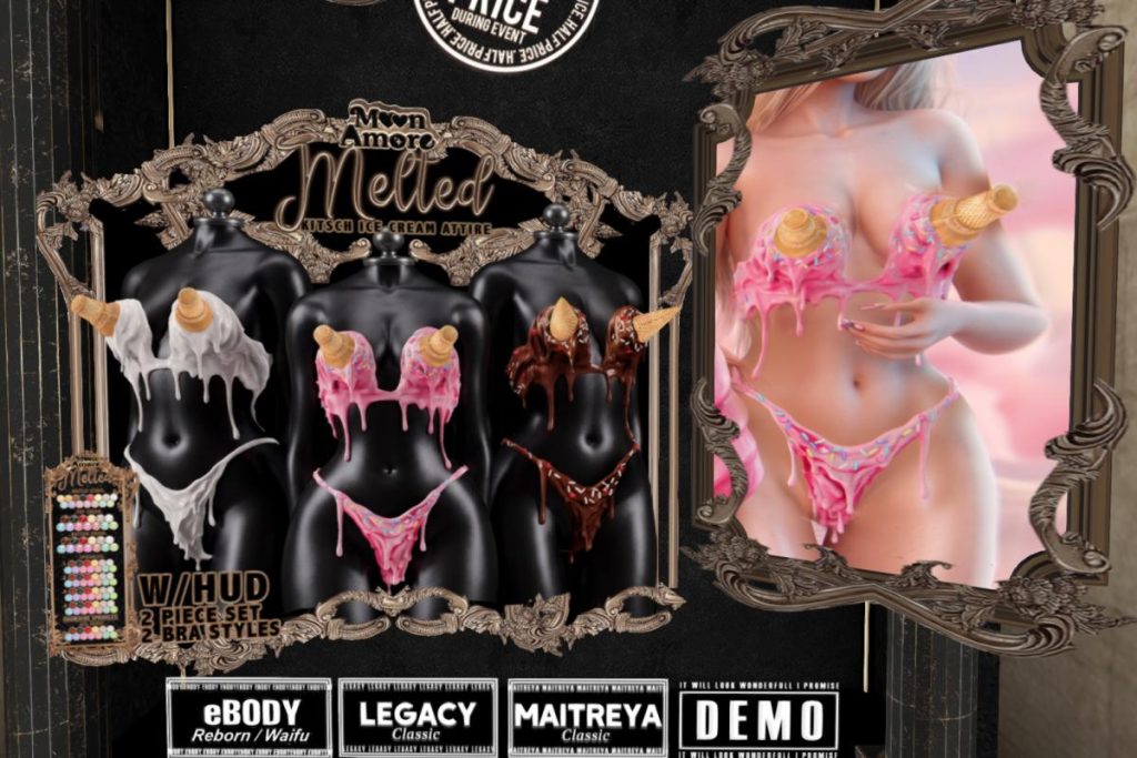 Melted Kitsch Ice Cream Attire - Legacy/Maitreya/Reborn/+mods, L$388 each