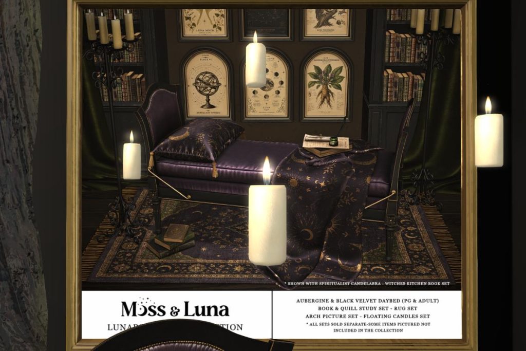 Lunaria Daybed &amp; Decor, L$160-L$1190 each/L$1090-L$1190 each FP