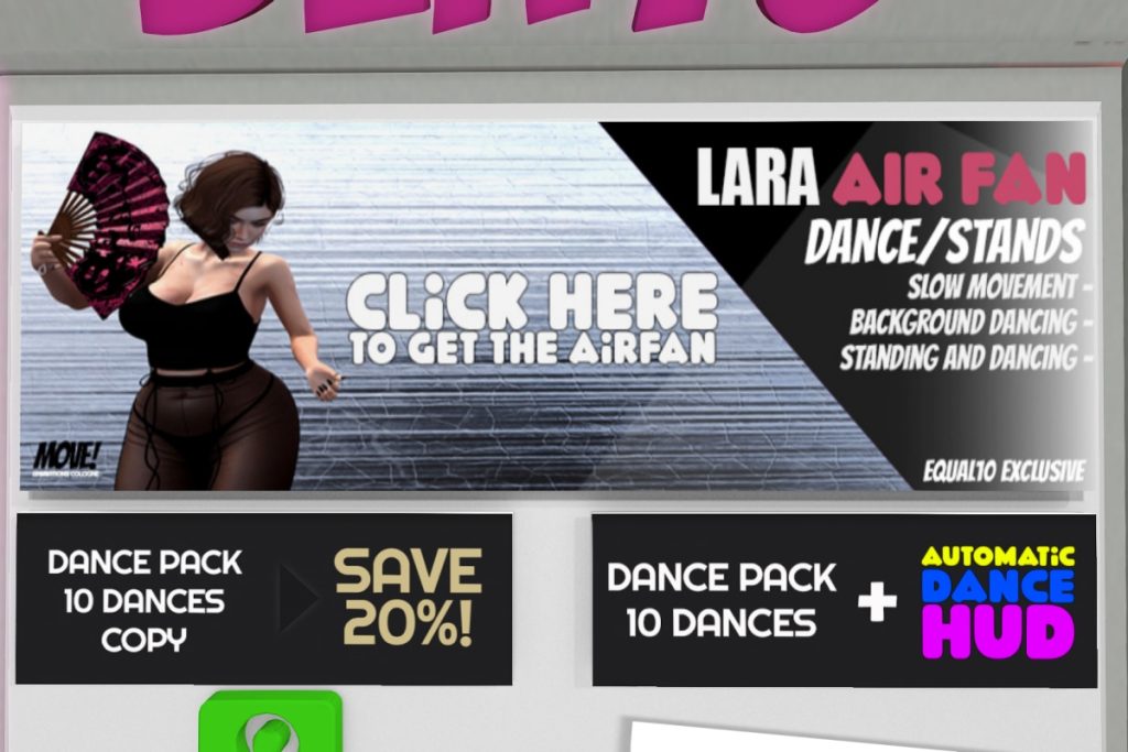 Lara Air Fan Dances &amp; Stands, L$300 each/L$2399-L$3199 each FP