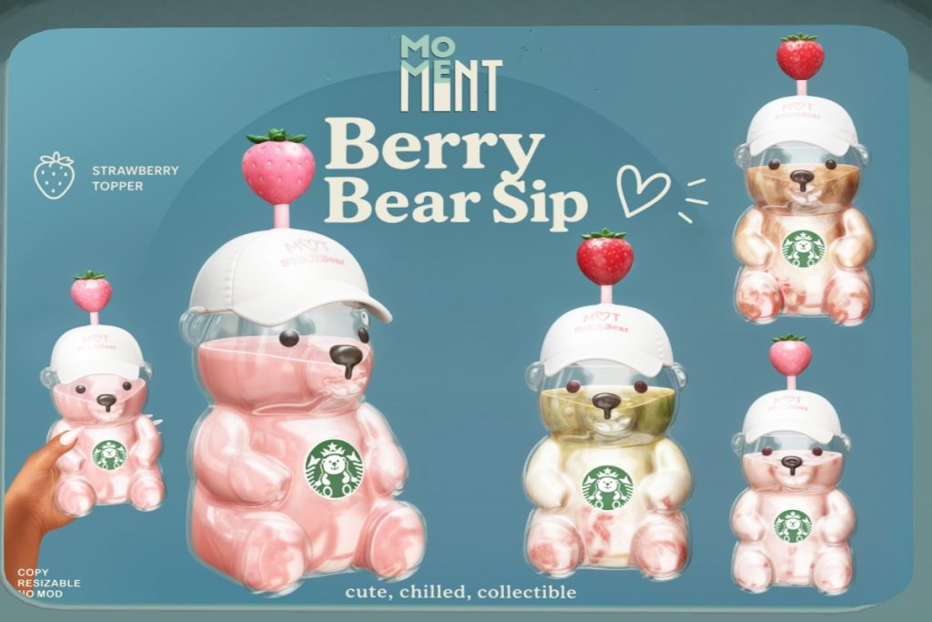 Berry Bear Sip Holdable, L$250 each
