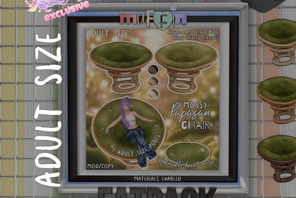 Mossy Papasan Chair, L$299 each/L$630 FP