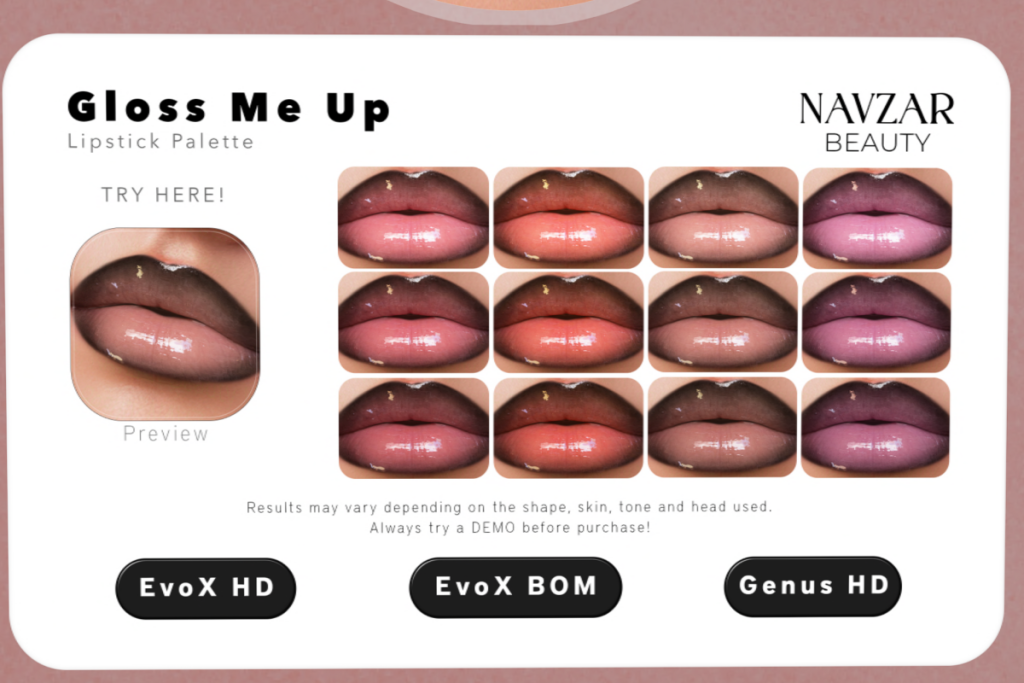 Gloss Me Up Lipstick - Evox/Genus, L$300 each