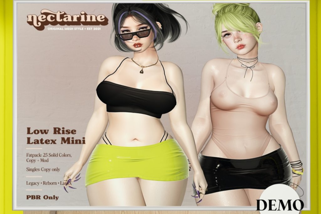 Low Rise Latex Mini - Legacy/MaitreyaX/Reborn, L$229 each