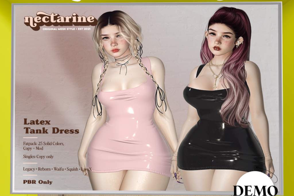 Latex Tank Dress - Legacy/MaitreyaX/Reborn/+mod, L$259 each/L$1299 FP
