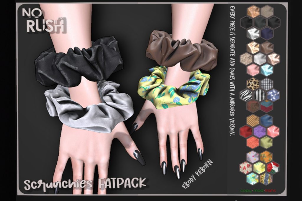 Scrunchies - Reborn, L$199 each/L$599 FP