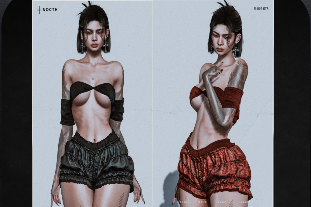 N-019 Top &amp; Shorts - Legacy/MaitreyaX/Reborn/+mods, L249 each/L$599 each FP/L$899 MP