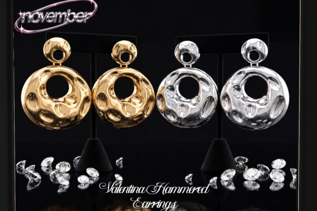 Valentina Hammered Earrings, L$399 each, L$999 FP
