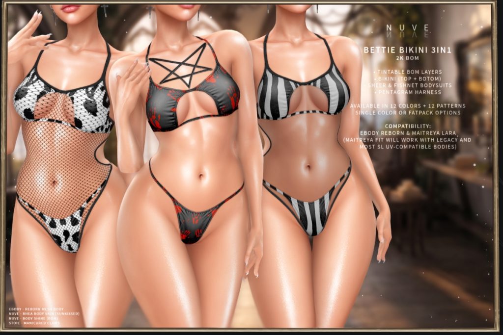Bettie Bikini 3-in-1 - Maitreya/Reborn, L$320 each/L$990 each FP