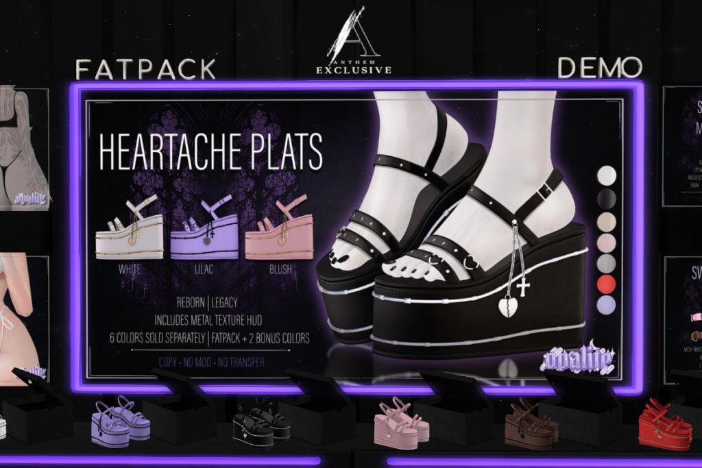 Heartache Plats - Legacy/Reborn, L$325 each/L$1125 FP