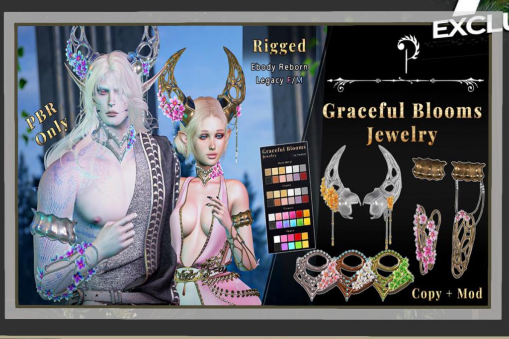 Graceful Blooms Jewelry - Legacy F+M/Reborn, L$999