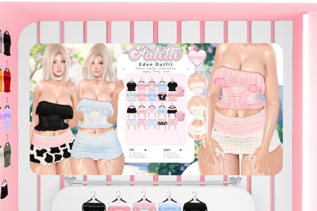 Eden Top &amp; Skirt - Legacy/MaitreyaX/Reborn/+mods, L$345 each/L$1999 each FP/L$3599 MP