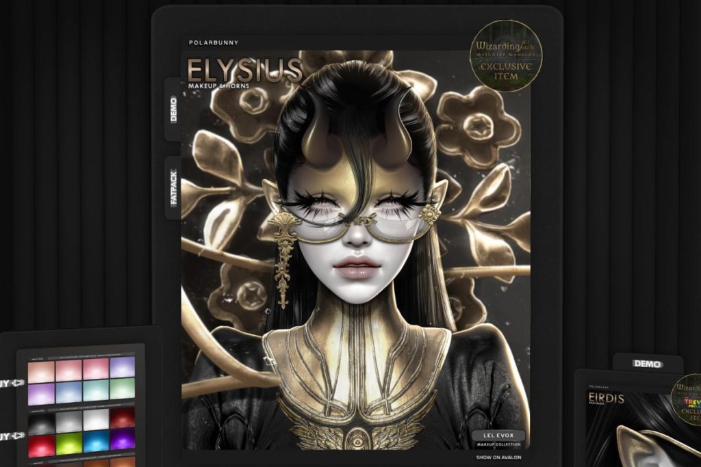 Elysius Makeup &amp; Horns - Evo X, L$199 each/L$299 FP
