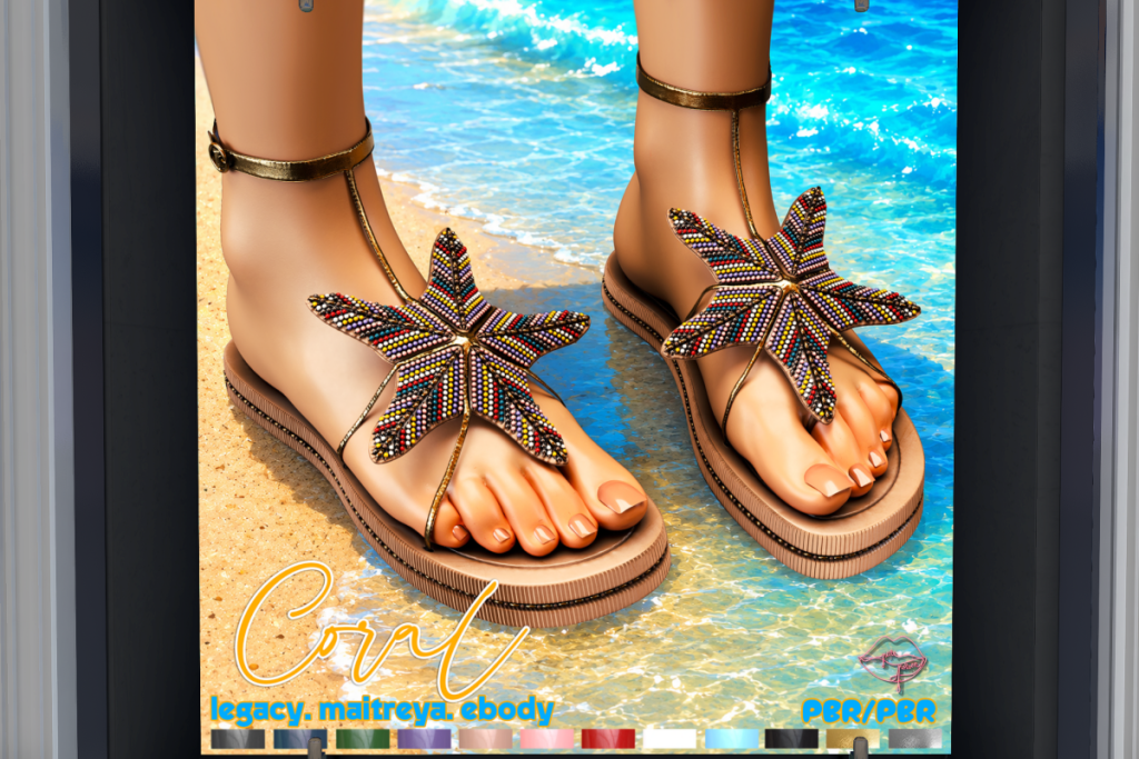 Coral Sandals - Legacy/Maitreya/Reborn, L$599