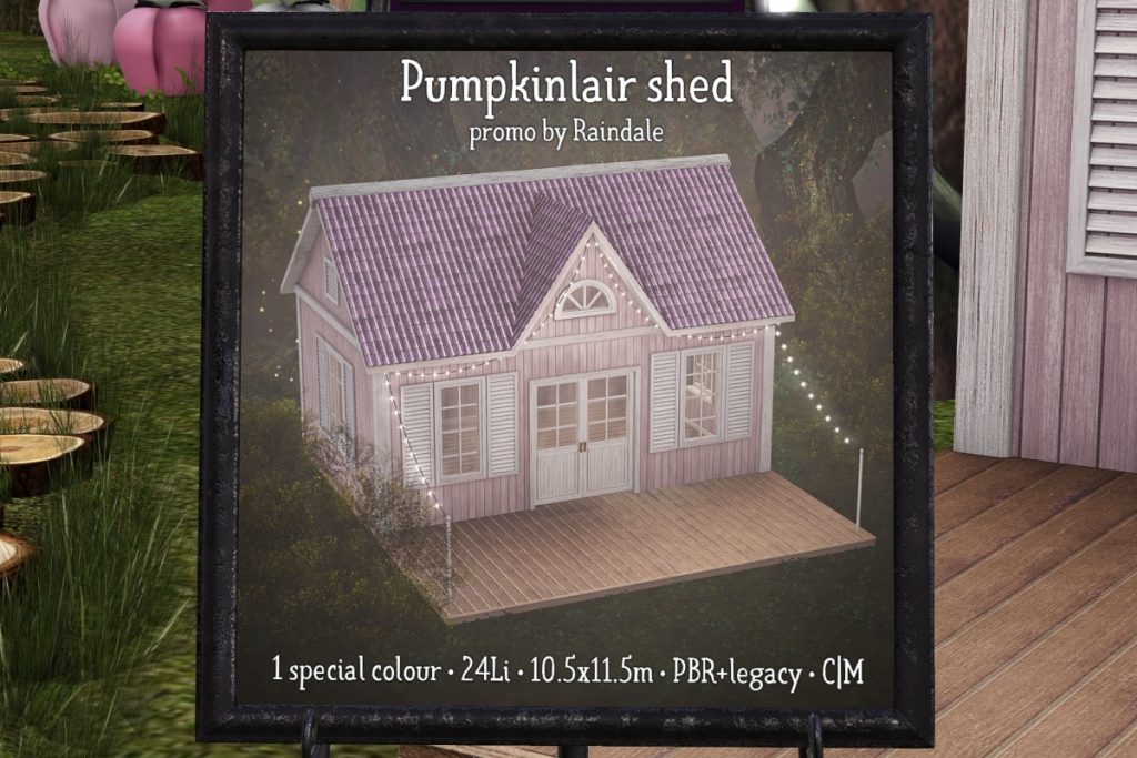 Pumpkinlair Shed	<a href="https://maps.secondlife.com/secondlife/Hazel%20Woods/156/123/26" target="_blank">Teleport</a>