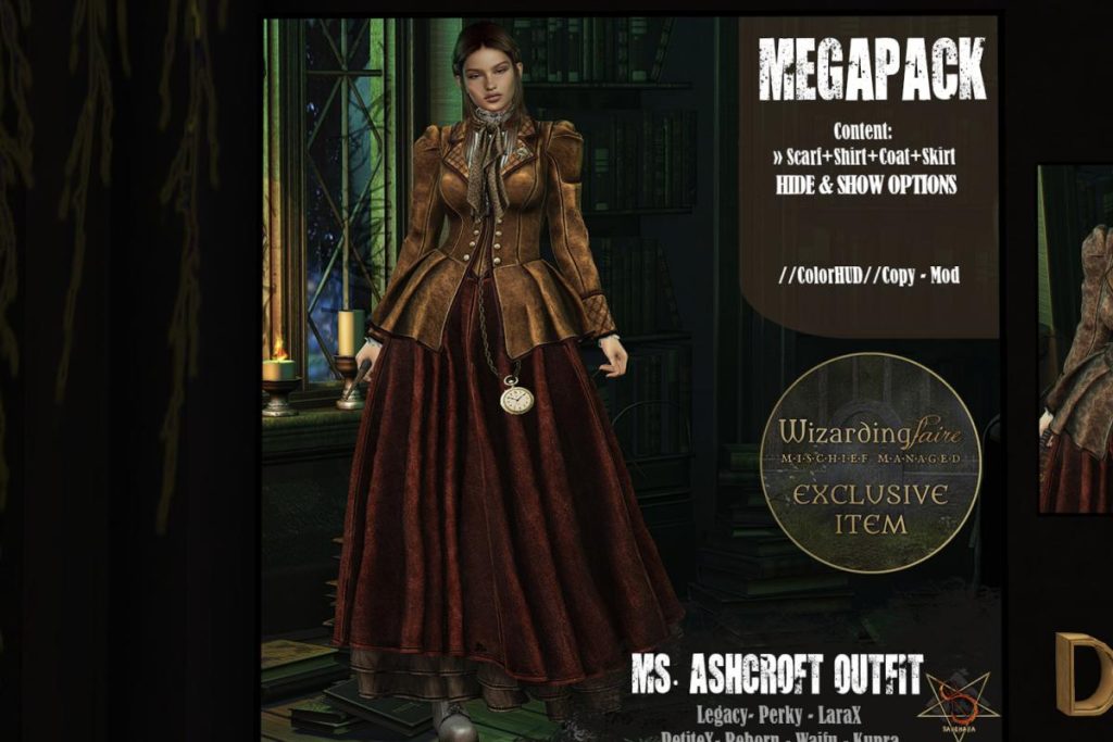 Ms Ashcroft Outfit - Inithium/Legacy/MaitreyaX/Reborn/+mods, L$320 each/L$1120 FP