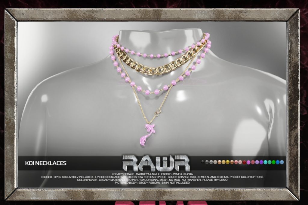 Koi Necklaces - Inithium/Legacy/MaitreyaX/Reborn/+mods, L$315