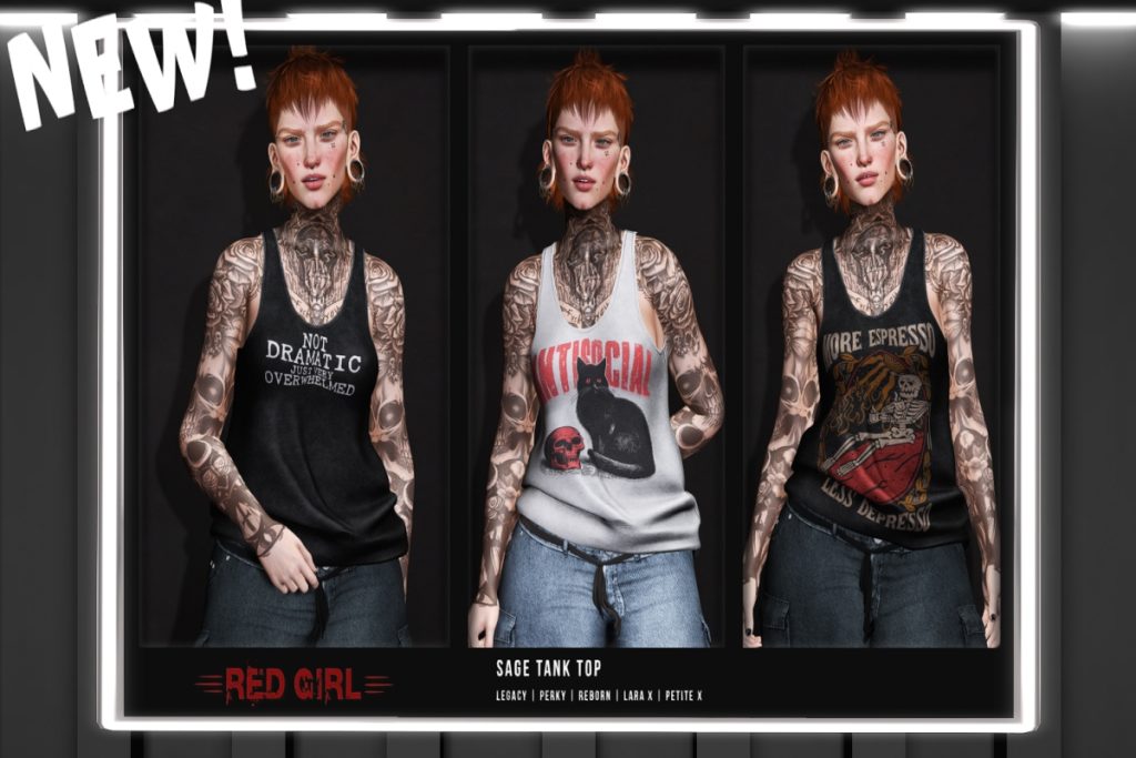 Sage Tank Top - Legacy/MaitreyaX/Reborn/+mods, L$50 each/L$750 FP